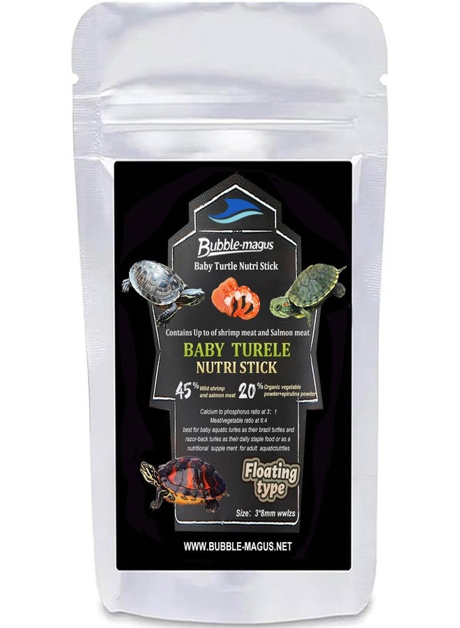 Bubble Magus TFloating Turtle Food, All Natural Ingredients, Wild Sword Prawn, Calcium Vitamin D Enriched for Picky Aquatic Baby Turtles, Baby Turtle Nutri Stick (5 Ounce, Turtle Girl)